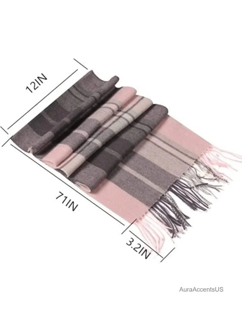 Merino Wool Plaid Scarf Thick Soft Winter Wrap Unisex